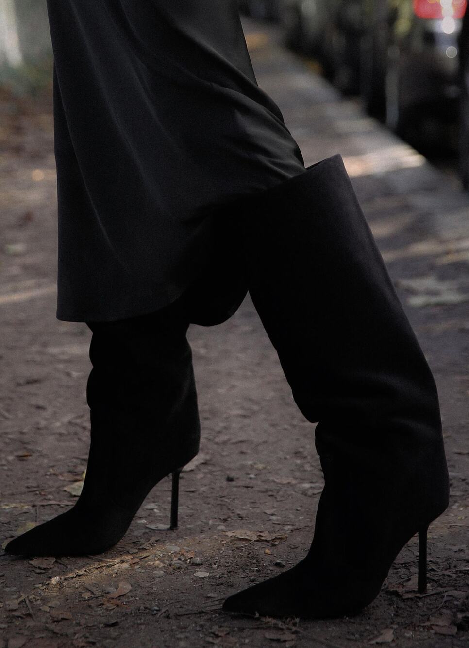 Zara 2000/510 Velvet Effect Tall Knee High Boots Stiletto Heel 10/ 41 NWT